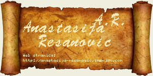 Anastasija Resanović vizit kartica